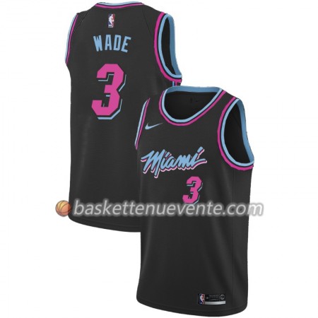 Maillot Basket Miami Heat Dwyane Wade 3 2018-19 Nike City Edition Noir Swingman - Homme